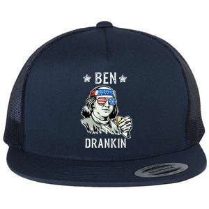 Ben Drankin Cute Gift President Ing Funny 4th Of July Gift Flat Bill Trucker Hat