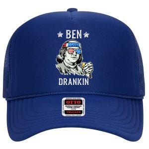 Ben Drankin Cute Gift President Ing Funny 4th Of July Gift High Crown Mesh Back Trucker Hat