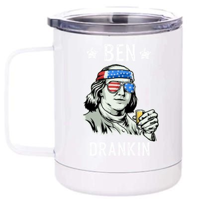 Ben Drankin Cute Gift President Ing Funny 4th Of July Gift 12 oz Stainless Steel Tumbler Cup