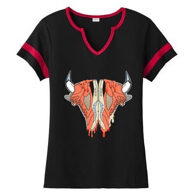 Buffalo Drip Crimson Bliss 5s Matching Ladies Halftime Notch Neck Tee