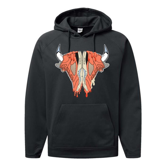 Buffalo Drip Crimson Bliss 5s Matching Performance Fleece Hoodie