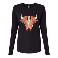 Buffalo Drip Crimson Bliss 5s Matching Womens Cotton Relaxed Long Sleeve T-Shirt