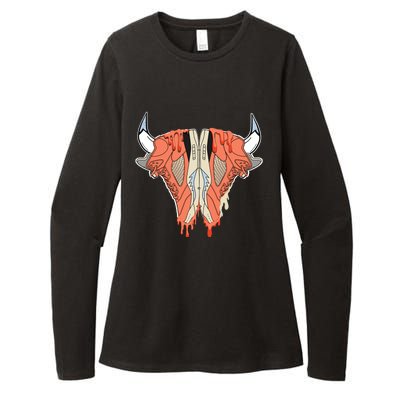 Buffalo Drip Crimson Bliss 5s Matching Womens CVC Long Sleeve Shirt