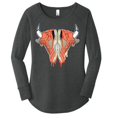 Buffalo Drip Crimson Bliss 5s Matching Women's Perfect Tri Tunic Long Sleeve Shirt