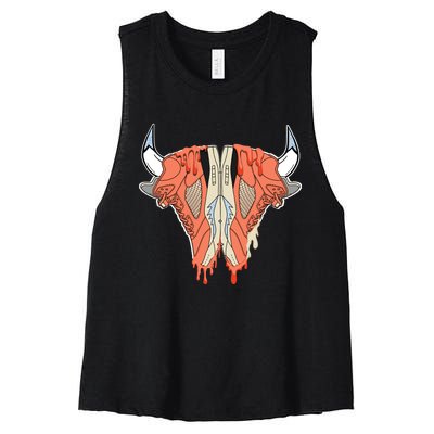 Buffalo Drip Crimson Bliss 5s Matching Women's Racerback Cropped Tank