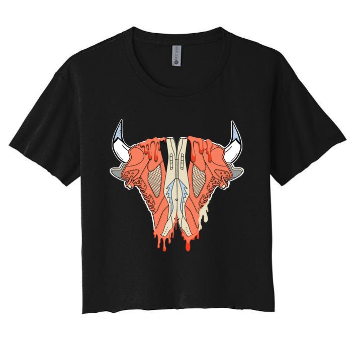 Buffalo Drip Crimson Bliss 5s Matching Women's Crop Top Tee