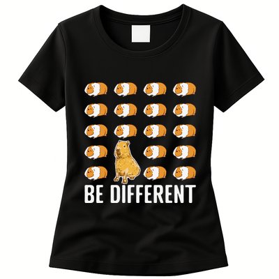 Be different Capybaras Funny Capibara Rodent Capybara  Womens T-Shirt