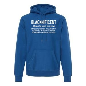 Blacknificent Definition Cool Gift Black History Month Gift Funny Gift Premium Hoodie