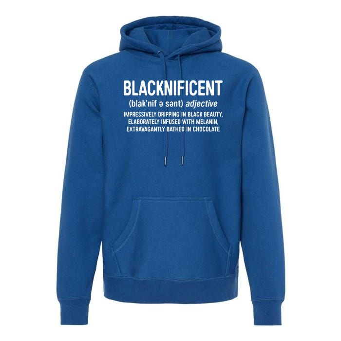 Blacknificent Definition Cool Gift Black History Month Gift Funny Gift Premium Hoodie