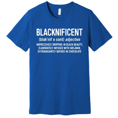 Blacknificent Definition Cool Gift Black History Month Gift Funny Gift Premium T-Shirt