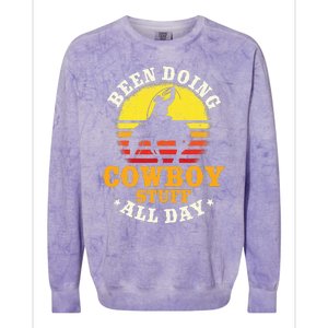 Been Doing Cow Stuff All Day Cow Farm Rancher Ranch Colorblast Crewneck Sweatshirt