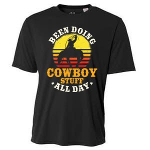 Been Doing Cow Stuff All Day Cow Farm Rancher Ranch Cooling Performance Crew T-Shirt