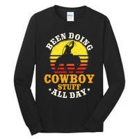 Been Doing Cow Stuff All Day Cow Farm Rancher Ranch Tall Long Sleeve T-Shirt