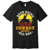 Been Doing Cow Stuff All Day Cow Farm Rancher Ranch Premium T-Shirt