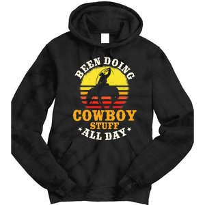 Been Doing Cow Stuff All Day Cow Farm Rancher Ranch Tie Dye Hoodie