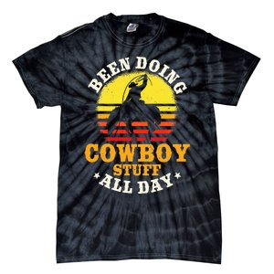 Been Doing Cow Stuff All Day Cow Farm Rancher Ranch Tie-Dye T-Shirt