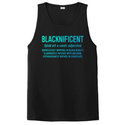 Blacknificent Definition Cool Gift Black History Month Gift Funny Gift PosiCharge Competitor Tank