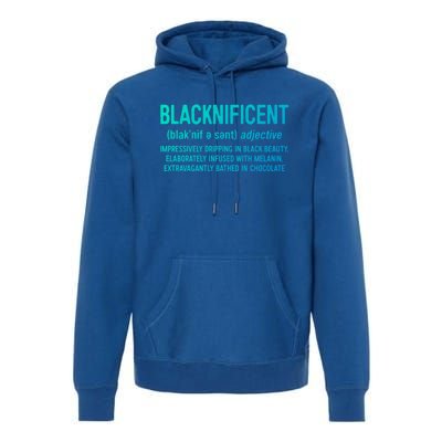 Blacknificent Definition Cool Gift Black History Month Gift Funny Gift Premium Hoodie