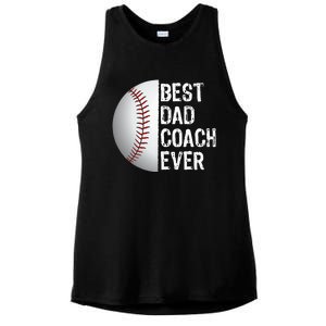 Best Dad Coach Ever Funny Baseball Tee For Sport Lovers Ladies PosiCharge Tri-Blend Wicking Tank