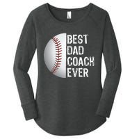 Best Dad Coach Ever Funny Baseball Tee For Sport Lovers Women's Perfect Tri Tunic Long Sleeve Shirt