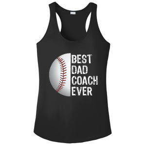 Best Dad Coach Ever Funny Baseball Tee For Sport Lovers Ladies PosiCharge Competitor Racerback Tank