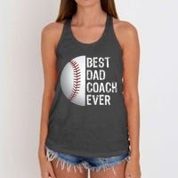 Best Dad Coach Ever Funny Baseball Tee For Sport Lovers Women's Knotted Racerback Tank