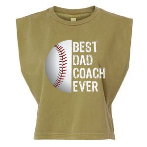 Best Dad Coach Ever Funny Baseball Tee For Sport Lovers Garment-Dyed Women's Muscle Tee