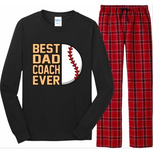 Best Dad Coach Ever Baseball Player Sports Lover Graphic Gift Long Sleeve Pajama Set