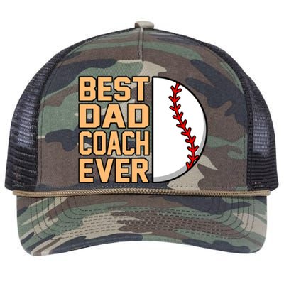 Best Dad Coach Ever Baseball Player Sports Lover Graphic Gift Retro Rope Trucker Hat Cap