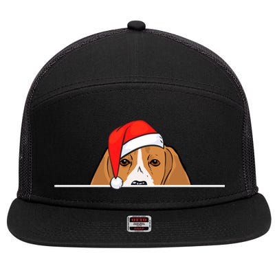 Beagle Dog Christmas Funny Gift 7 Panel Mesh Trucker Snapback Hat