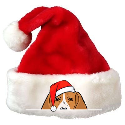 Beagle Dog Christmas Funny Gift Premium Christmas Santa Hat