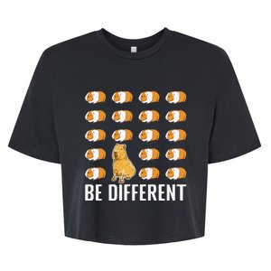 Be Different Capybaras Funny Rodent Capybara Bella+Canvas Jersey Crop Tee