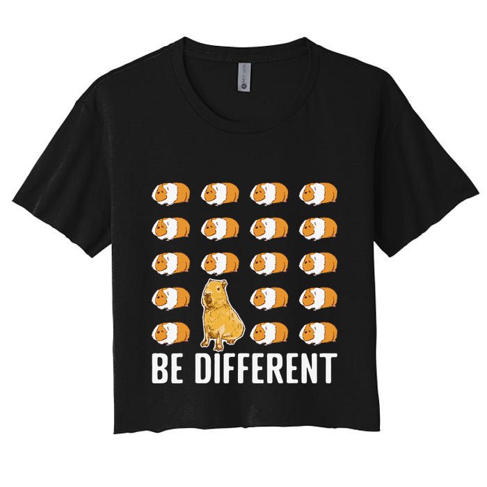 Be Different Capybaras Funny Rodent Capybara Crop Top