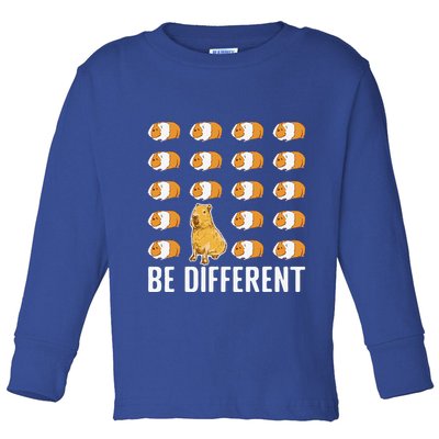 Be Different Capybaras Funny Rodent Capybara Toddler Long Sleeve Shirt