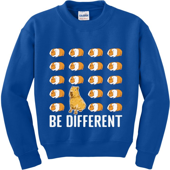Be Different Capybaras Funny Rodent Capybara Kids Sweatshirt