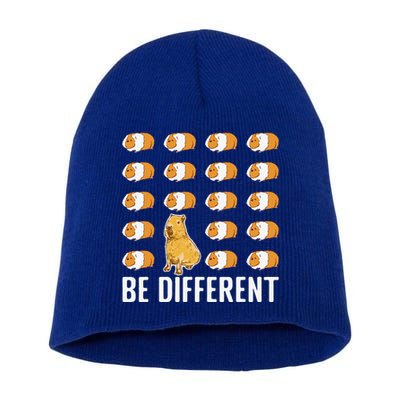 Be Different Capybaras Funny Rodent Capybara Short Acrylic Beanie