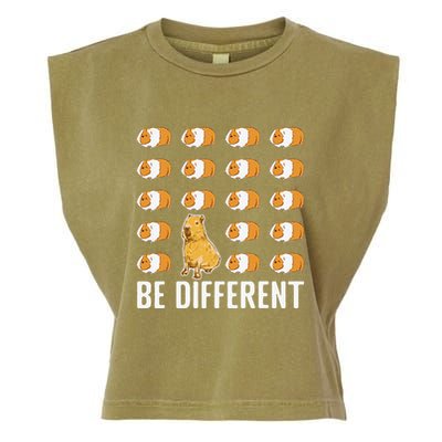 Be Different Capybaras Funny Rodent Capybara Garment-Dyed Women's Muscle Tee