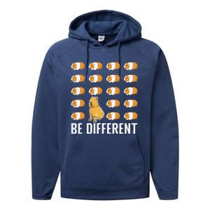 Be Different Capybaras Funny Rodent Capybara Performance Fleece Hoodie