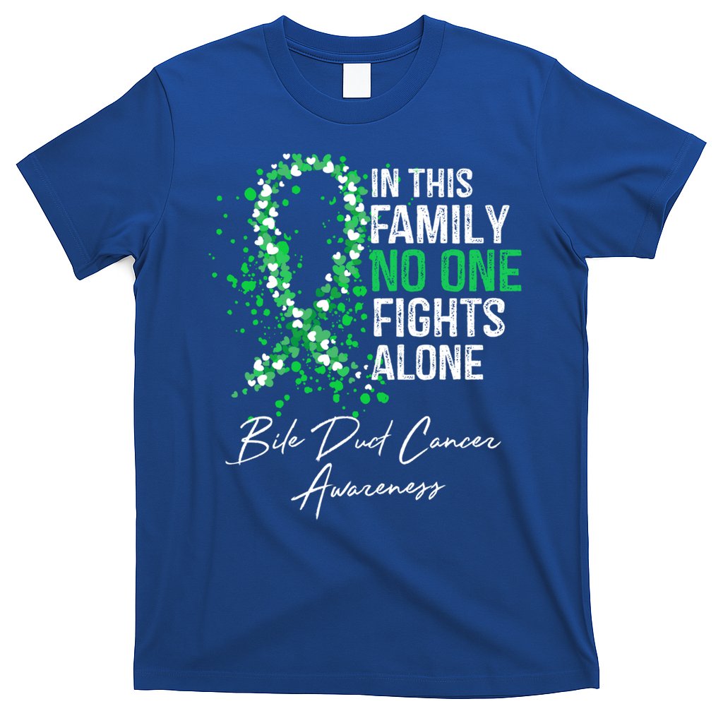 Bile Duct Cancer Awareness This Family No One Fights Alone Gift T-Shirt