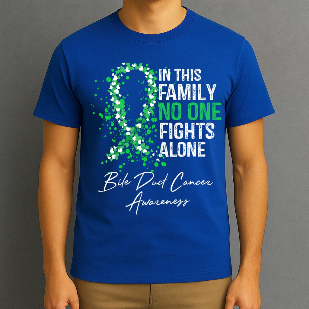 Bile Duct Cancer Awareness This Family No One Fights Alone Gift T-Shirt