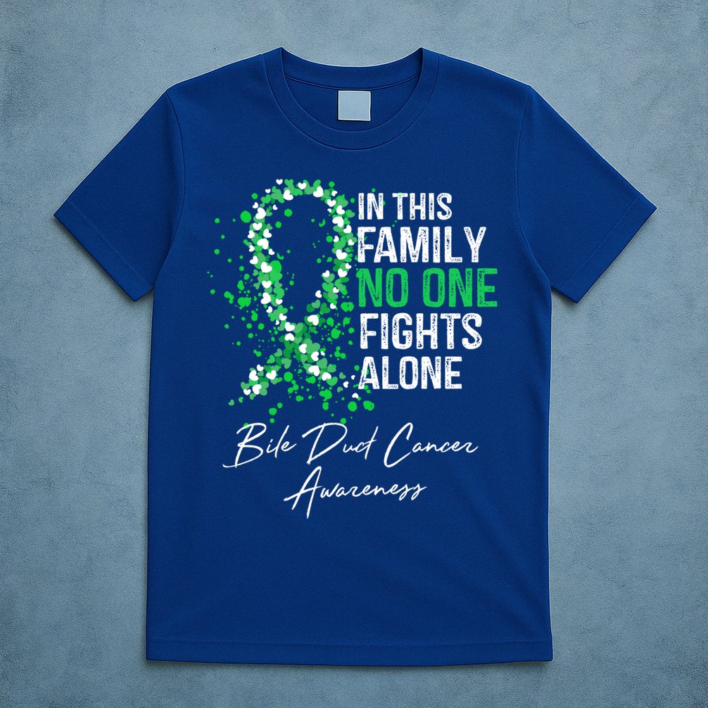 Bile Duct Cancer Awareness This Family No One Fights Alone Gift T-Shirt