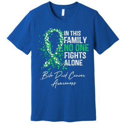 Bile Duct Cancer Awareness This Family No One Fights Alone Gift Premium T-Shirt