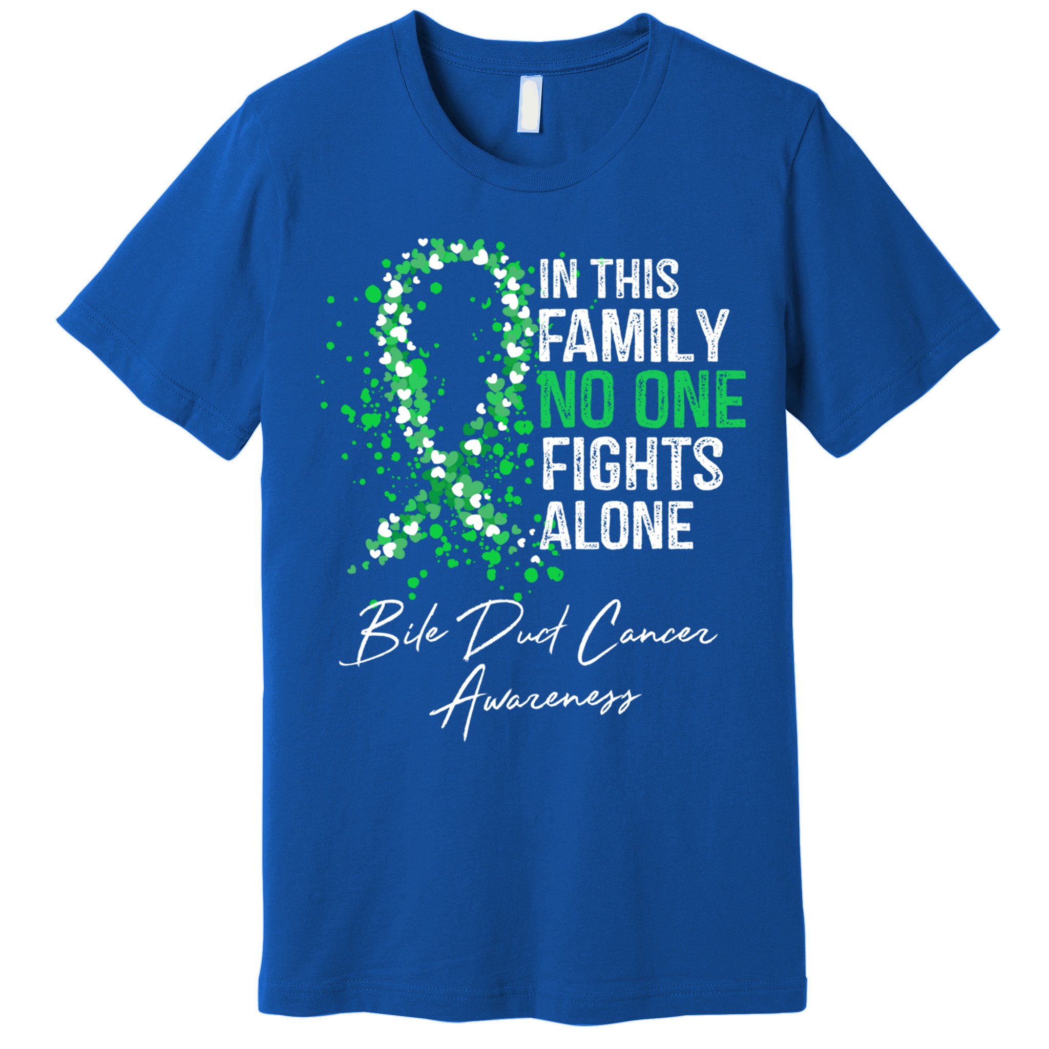 Bile Duct Cancer Awareness This Family No One Fights Alone Gift Premium T-Shirt