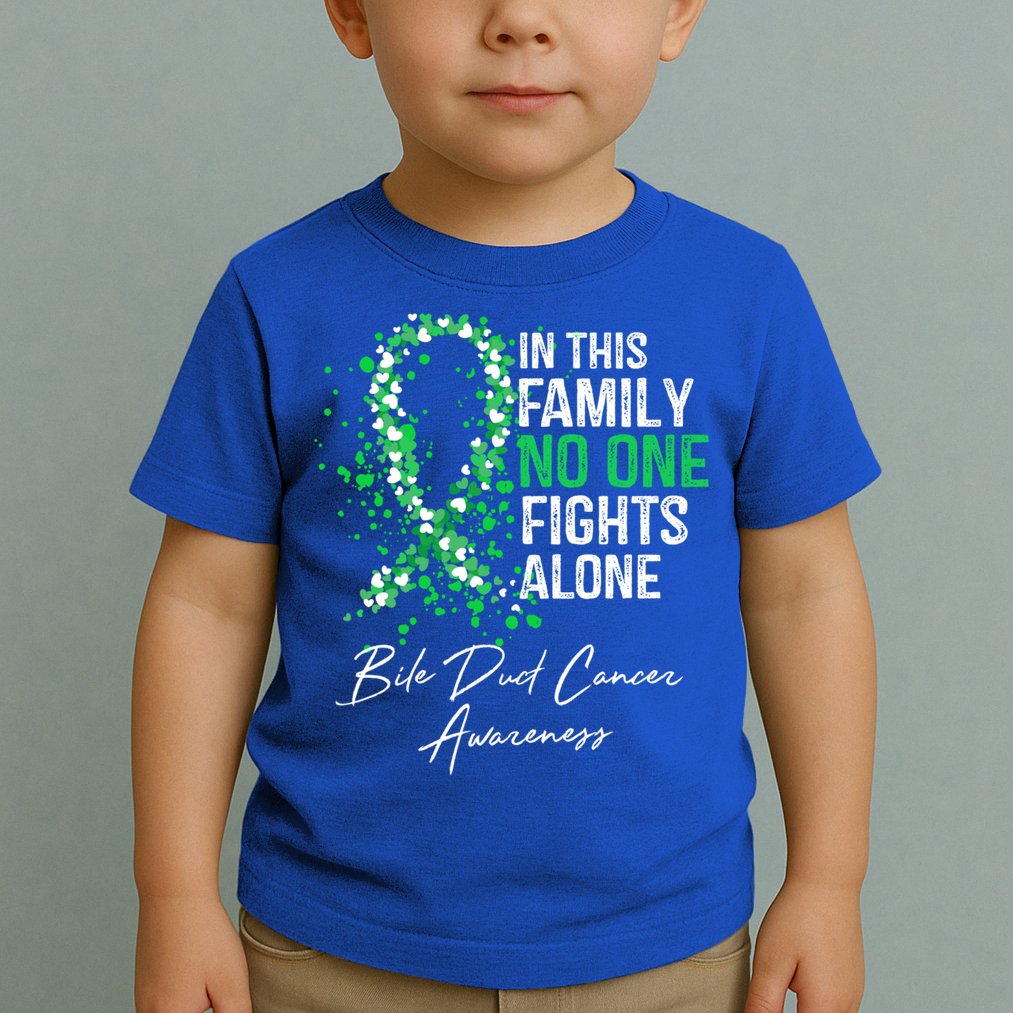 Bile Duct Cancer Awareness This Family No One Fights Alone Gift Toddler T-Shirt