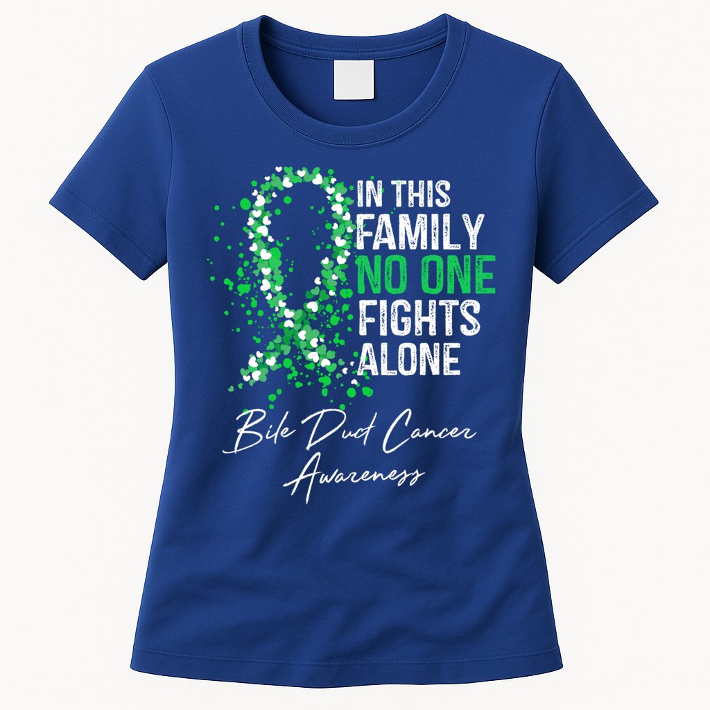 Bile Duct Cancer Awareness This Family No One Fights Alone Gift Womens T-Shirt