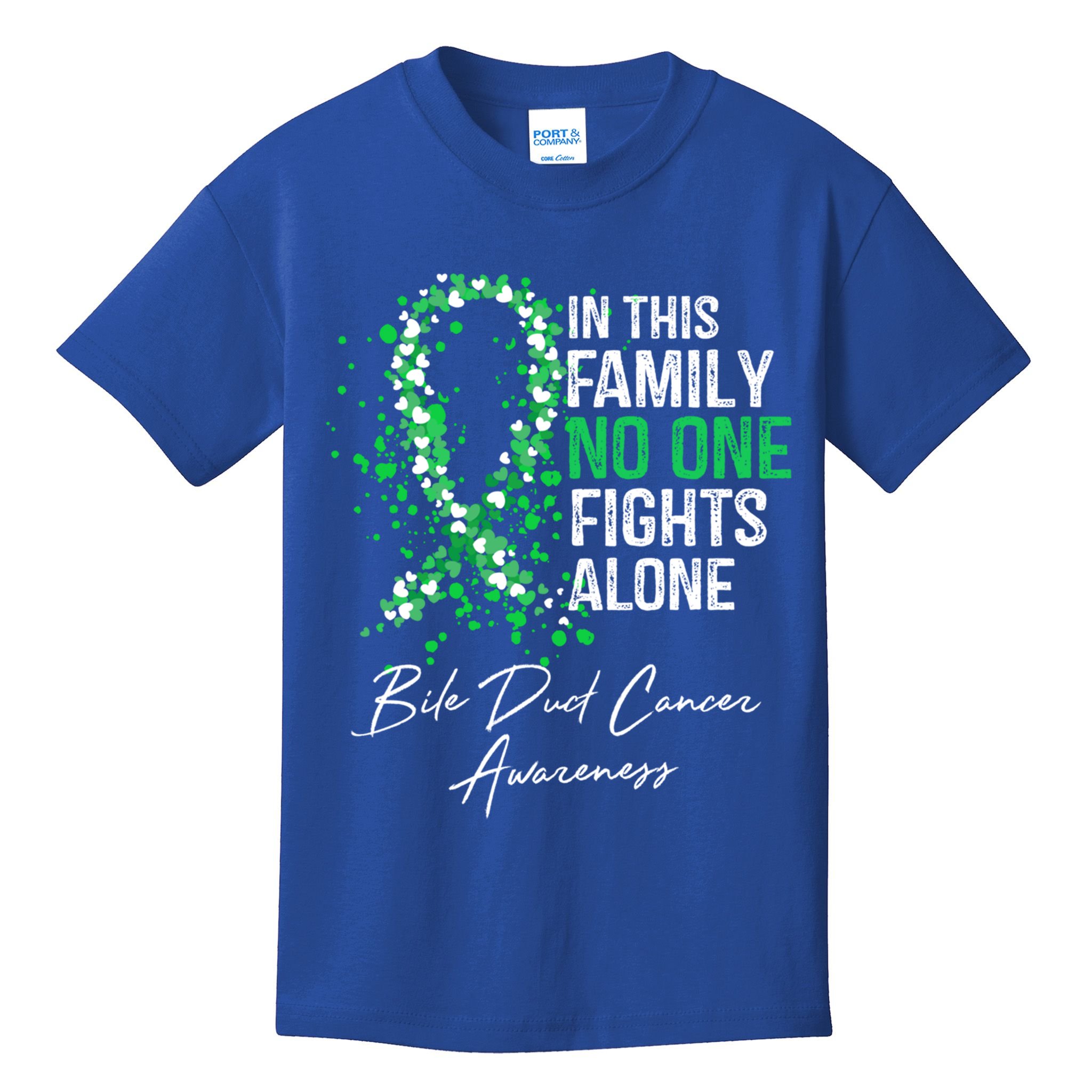 Bile Duct Cancer Awareness This Family No One Fights Alone Gift Kids T-Shirt