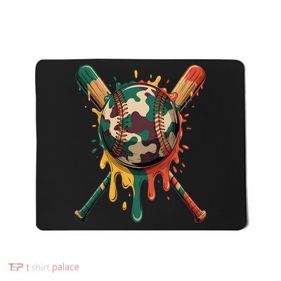 Baseball Drip Camo Baseball Bats Sports Cool Game Day Mousepad
