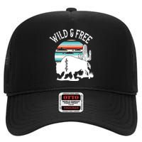 Bison Desert Cactus Serape Wild And Free Western Turquoise High Crown Mesh Back Trucker Hat