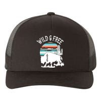 Bison Desert Cactus Serape Wild And Free Western Turquoise Yupoong Adult 5-Panel Trucker Hat