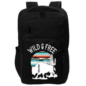 Bison Desert Cactus Serape Wild And Free Western Turquoise Impact Tech Backpack